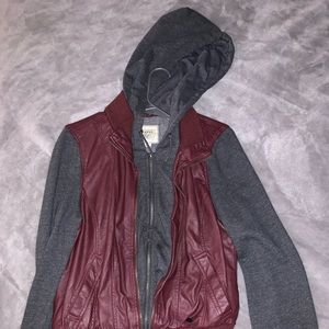 Travus hooded leather jacket